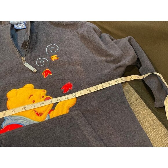 Pooh Disney Navy Embroidered Polyester Hooded Pullover with Pocket Sz S - Picture 5 of 11